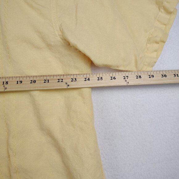 Monte Carlo Linen Blend Shirt Mens XL Yellow Short Sleeve - Picture 7 of 7
